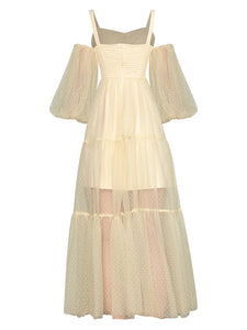 TUBERARIA Mesh Maxi Dress