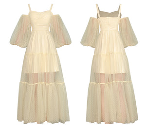 TUBERARIA Mesh Maxi Dress