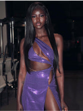 Load image into Gallery viewer, TOLMIEA Sequin Cut-out Long Dress
