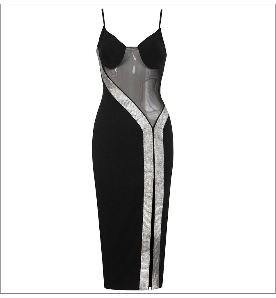 TRIPETALEIA Bandage Side Slit Midi