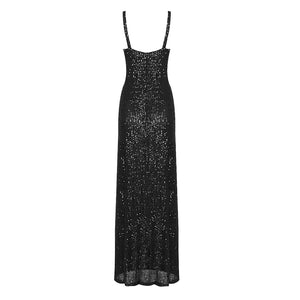 TROLLIUS Mesh Sequin Long Dress