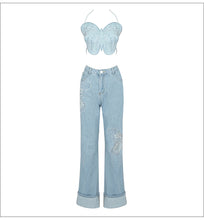 Load image into Gallery viewer, TSUGA Denim Top Pants Set
