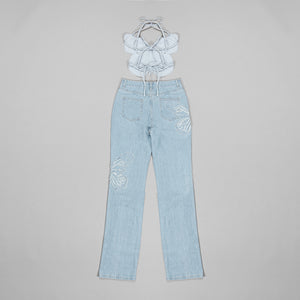 TSUGA Denim Top Pants Set