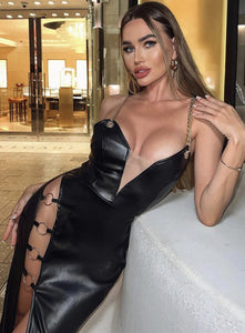 UMBELLULARIA PU Leather Dress