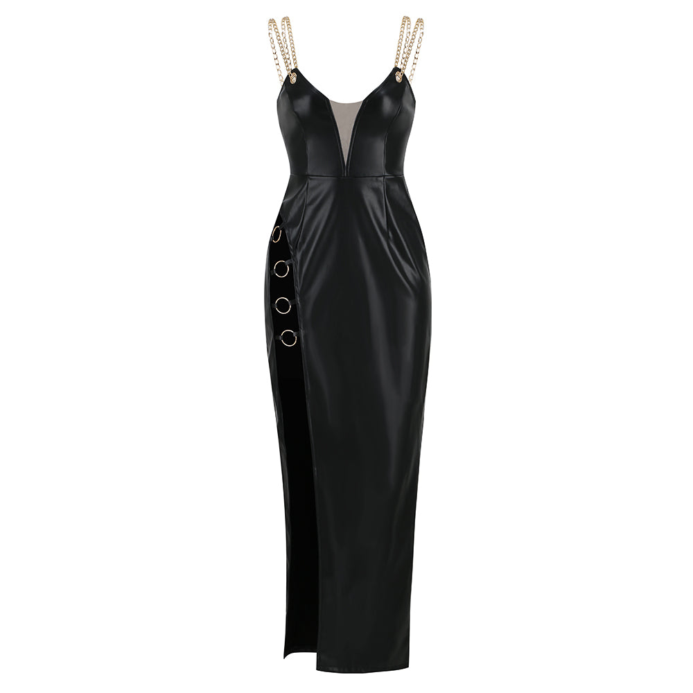 UMBELLULARIA PU Leather Dress