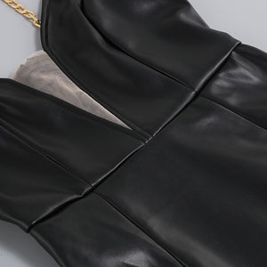 UMBELLULARIA PU Leather Dress